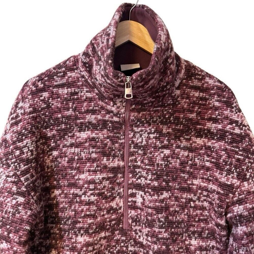Varley Bailey Half Zip Women's Small Fleece Pullover Speckle Mauve Wool Blend - Picture 3 of 10